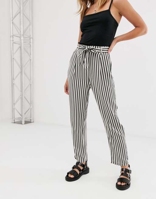 Striped pants deals tie waist