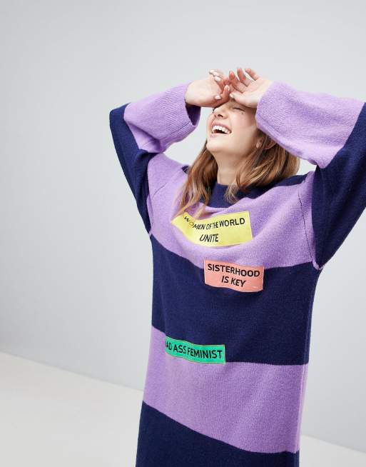 Slogan jumper sale dress