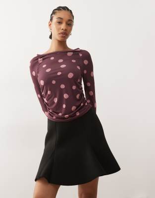 Monki Structured Hem Mini Skirt In Black