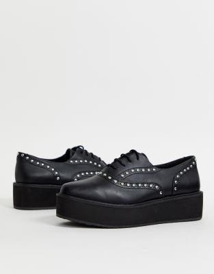 black platform brogues