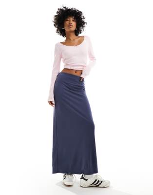 super soft maxi skirt in navy