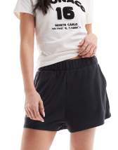 Monki Edda cotton legging shorts in black