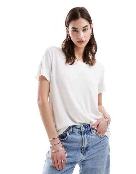 Monki super soft t-shirt in white - view 1