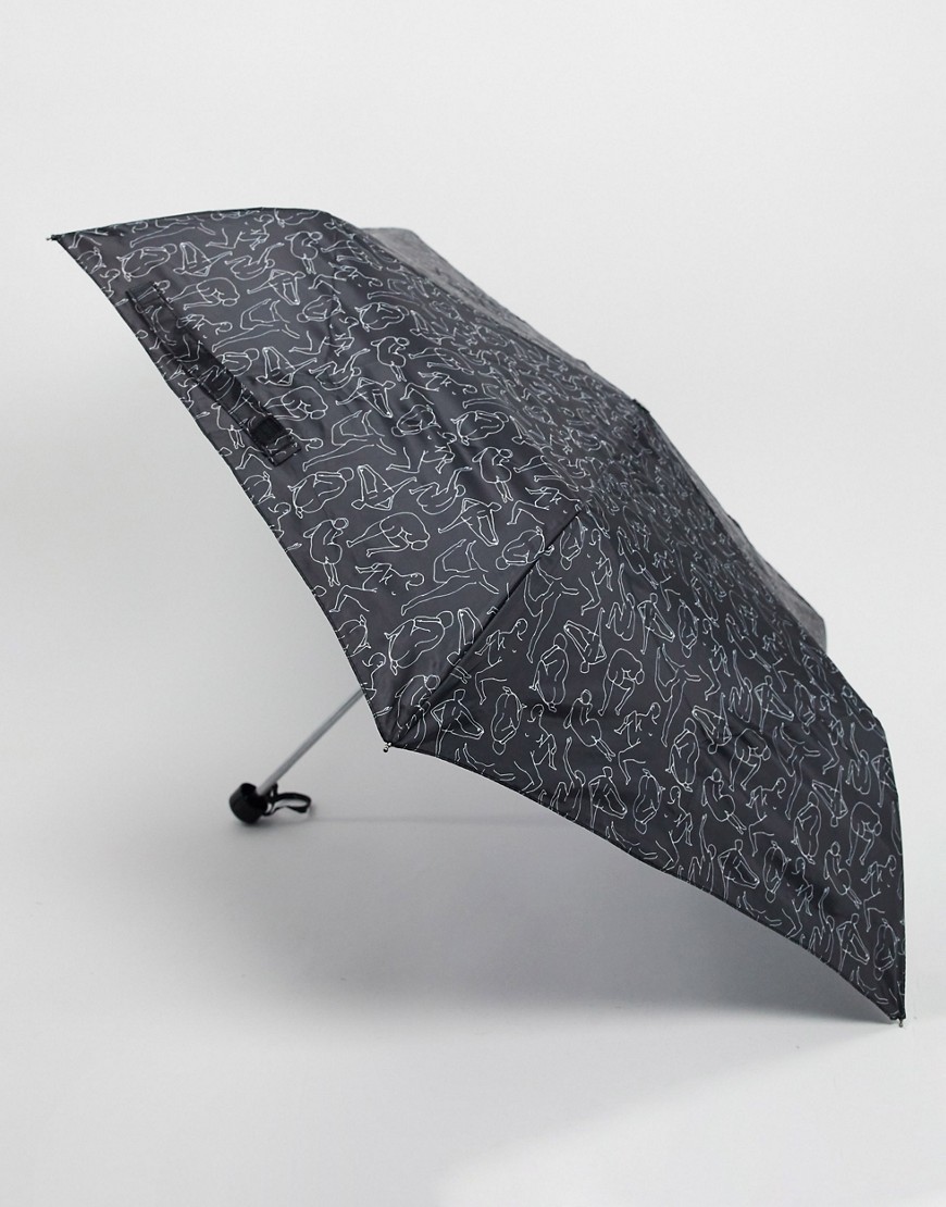 Monki – Svart, dammönstrat paraply