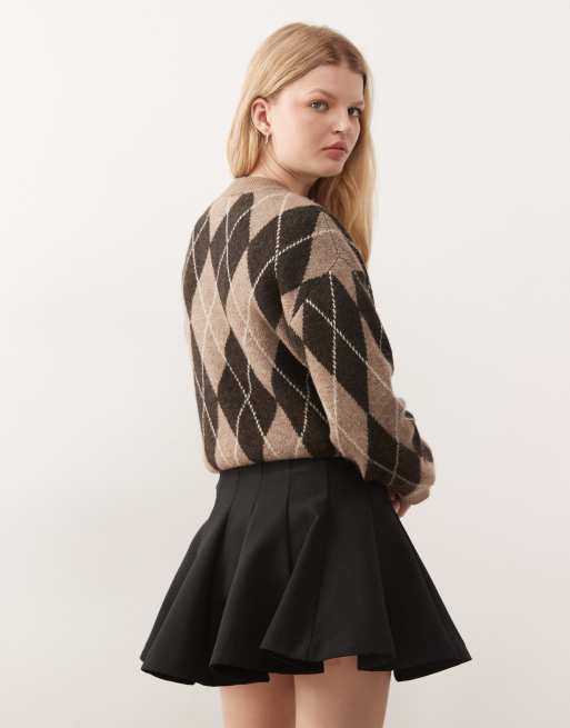 Monki – Svart minikjol med struktur, 4 av 5