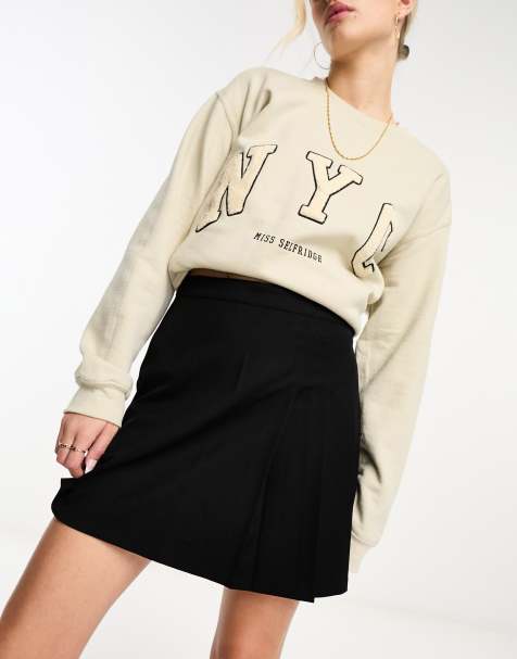 Monki – Svart, plisserad minikjol - view 1