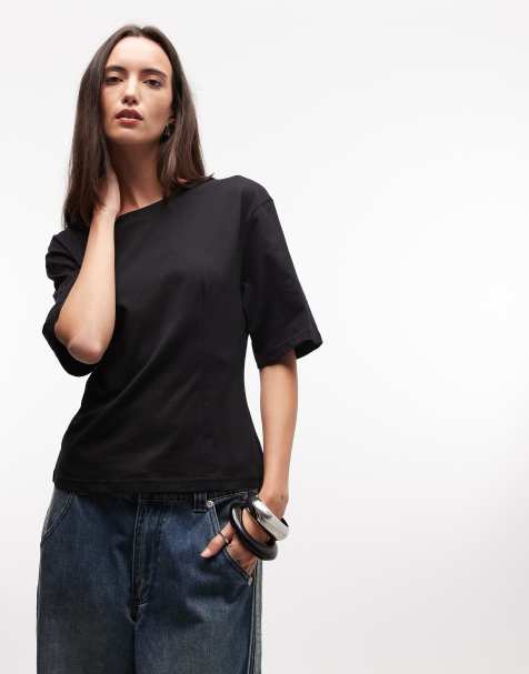 Monki – Svart topp med indragen midja - view 1