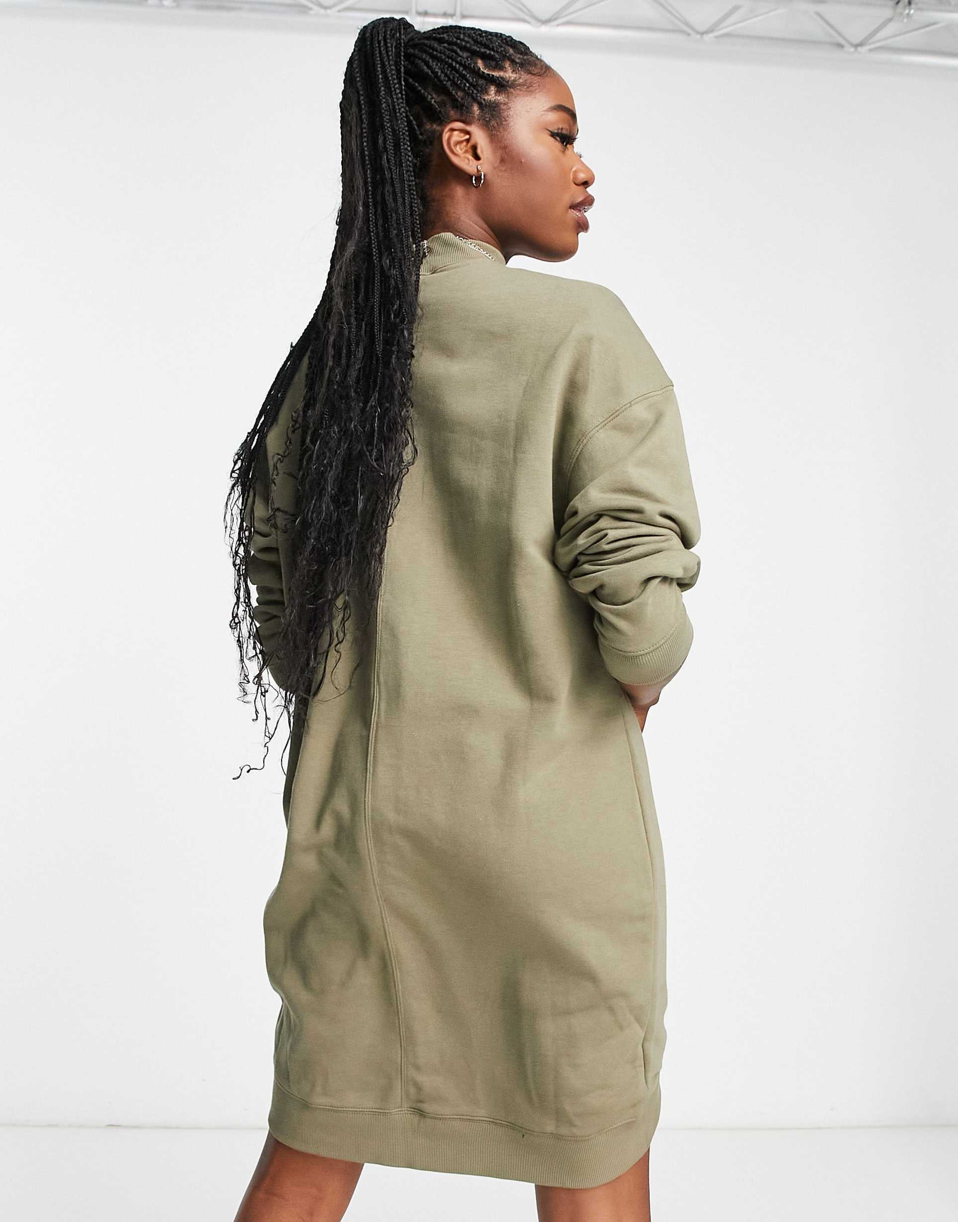 monki sweat dress in khaki