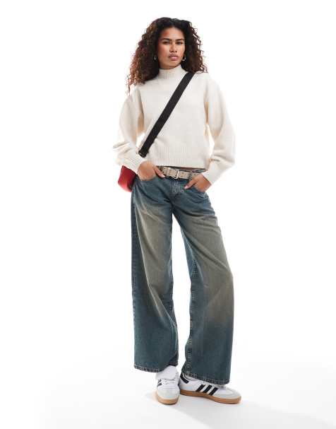 Monki - Sweat en maille à col roulé - Beige chiné - view 1
