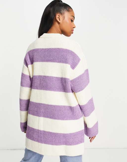 Monki sweater in purple stripe - PURPLE