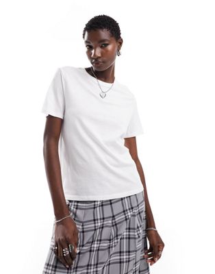 Monki shirt sleeve t-shirt in white - ASOS Price Checker