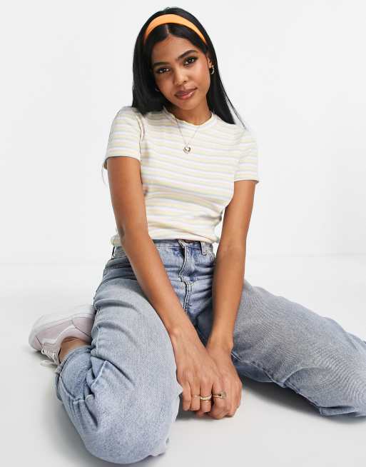 Monki - T-shirt a righe multi
