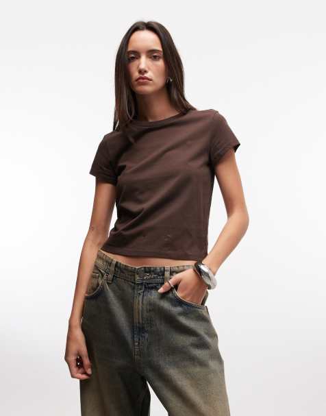 Monki - T-shirt - Chocolat - view 1