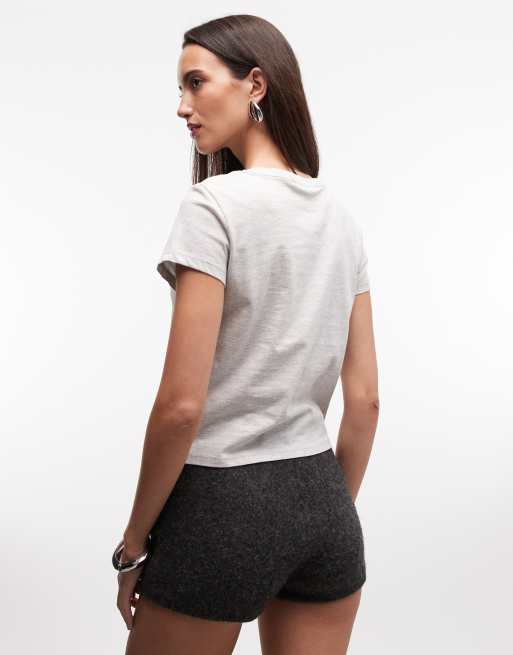 Monki - T-shirt grigio mélange, 4 di 4