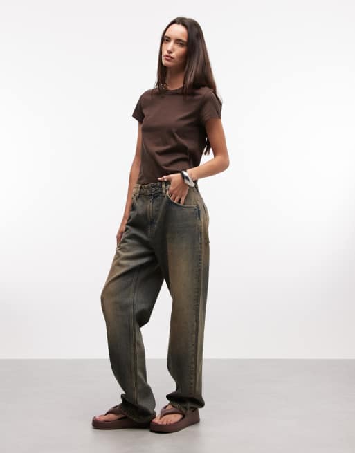 Monki t-shirt in chocolate, 3 of 4