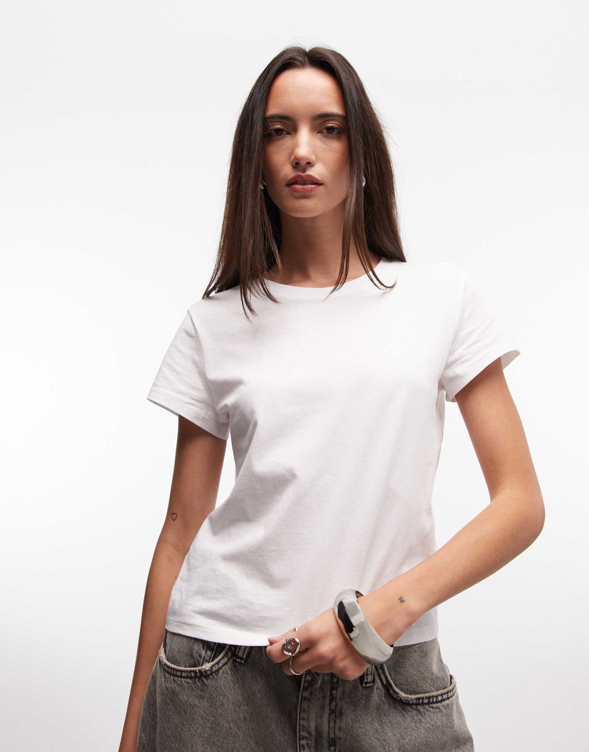 monki t-shirt in white