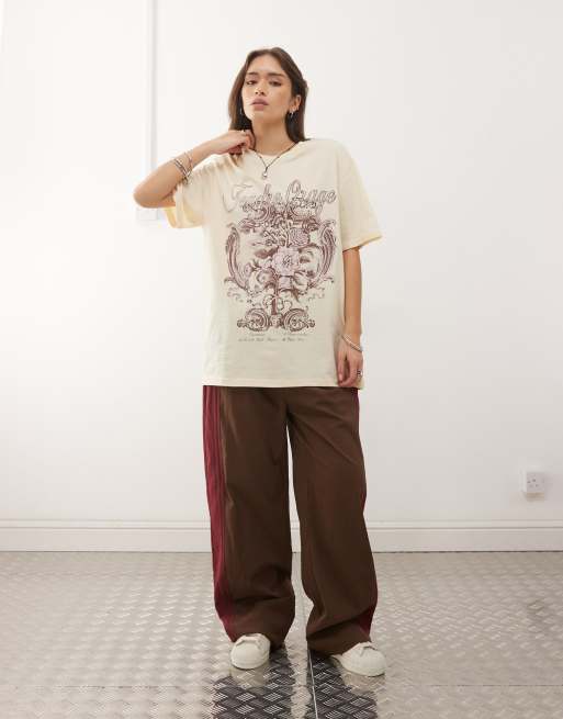 Monki - T-shirt oversize con stampa floreale rosa e limone, 2 di 4