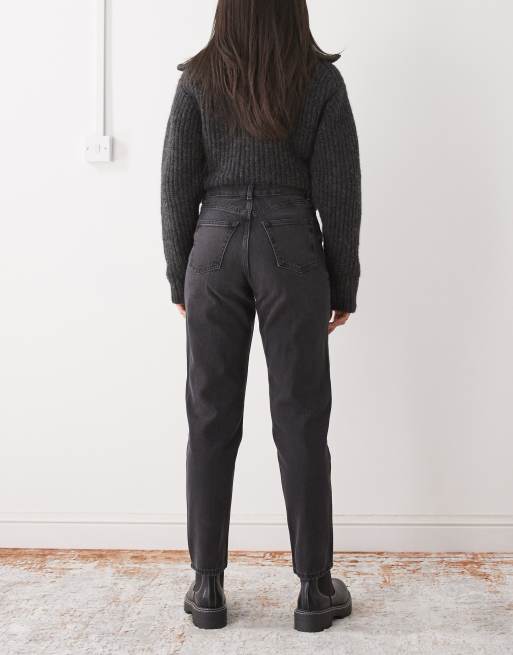 Monki Taiki high waist balloon leg jeans in black, 2 of 5