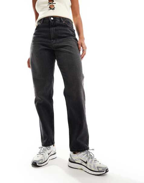 Monki Taiki high waist balloon leg jeans in washed black - view 1