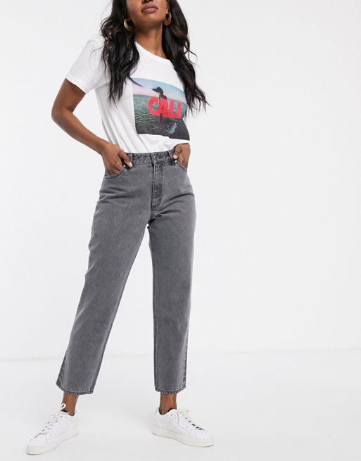 The White Grey Cotton Mom Trousers
