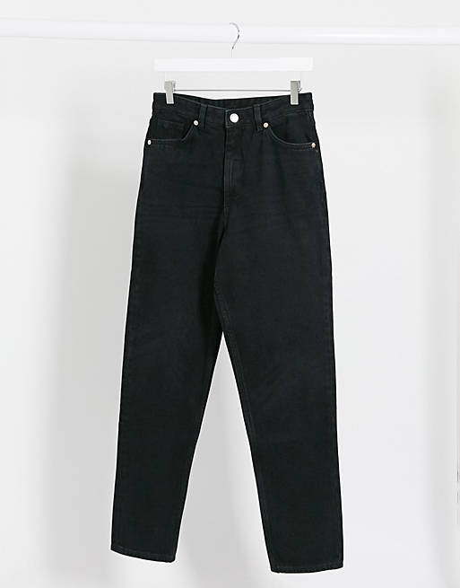  Monki Taiki high waist mom jeans with organic cotton in black 