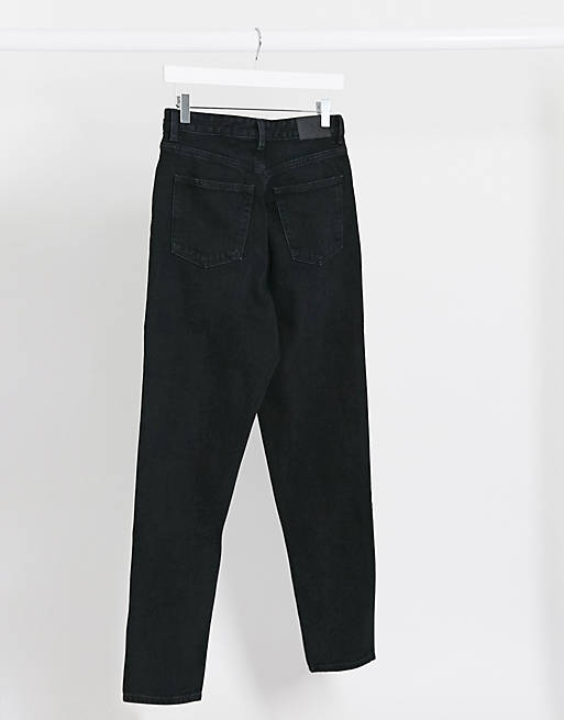  Monki Taiki high waist mom jeans with organic cotton in black 