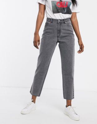 grey high waisted mom jeans