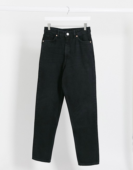 Monki Taiki high waist mom jeans in black