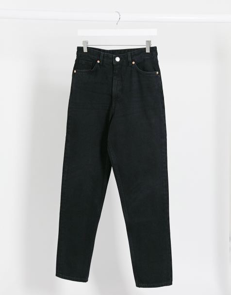 Monki - Taiki - Mom jeans a vita alta neri - view 1