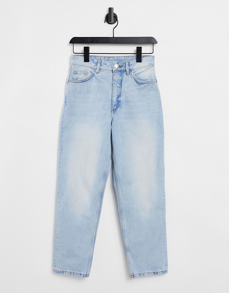 Monki Taiki organic cotton high waist mom jeans in light dusty blue-Blues