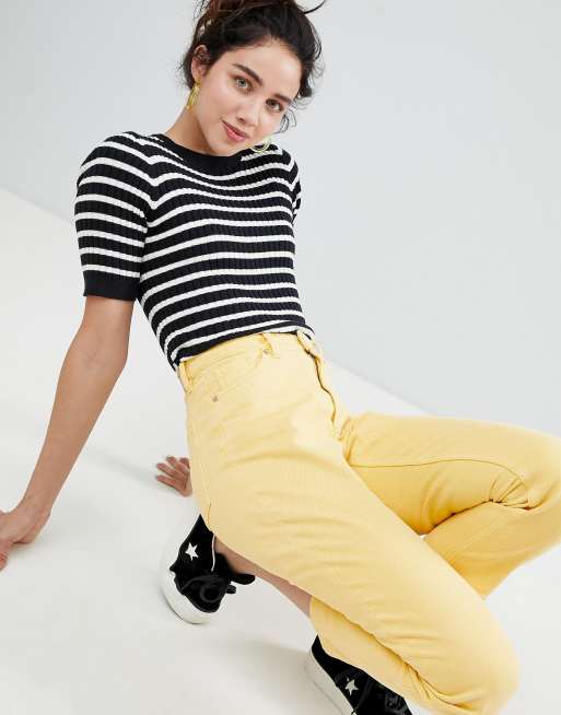 Monki Taiki Yellow High Jeans |