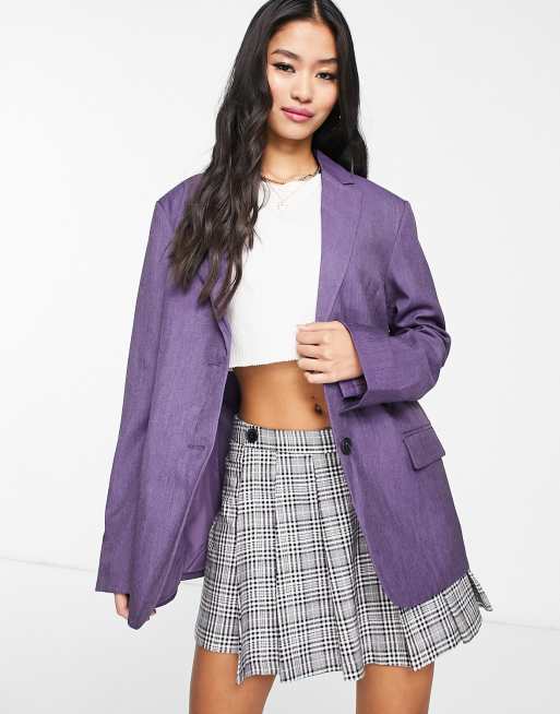 Monki tailored blazer in purple melange ClassicfuncenterShops