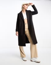 Monki belted oversized coat in taupe | ASOS