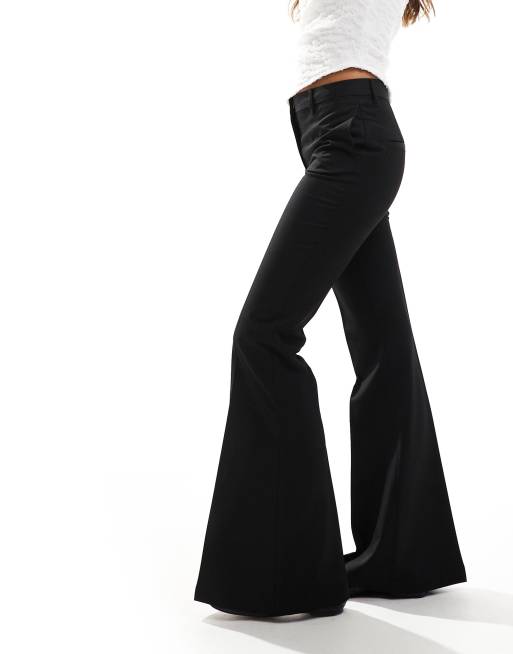Monki tailored flare pants in black | ASOS