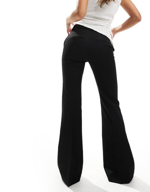 Monki tailored flare pants in black | ASOS