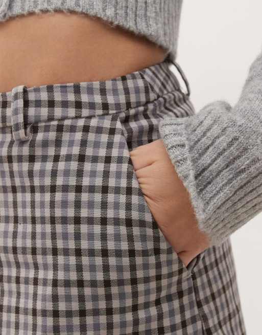 Monki tailored mini skirt in monochrome check | ASOS