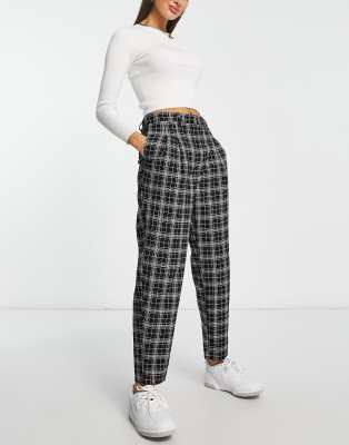 Monki Tailored Pants in Black Check