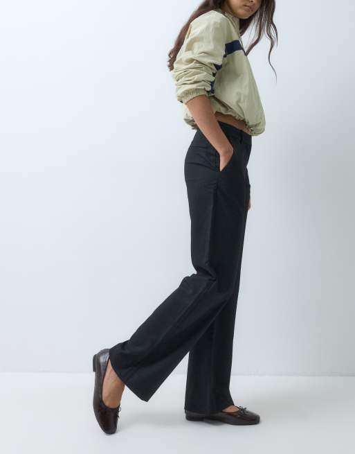 Monki tailored straight leg pants in black, 2 of 5