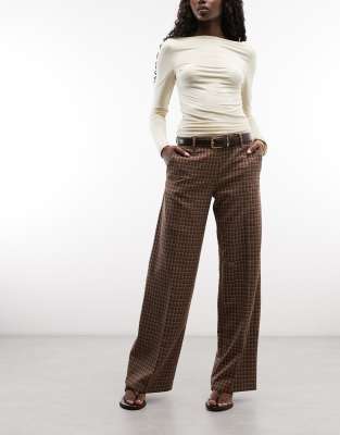 Monki Tailored Suit Pants In Animal Print