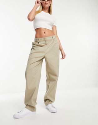 Monki tailored trousers in beige - ASOS Price Checker