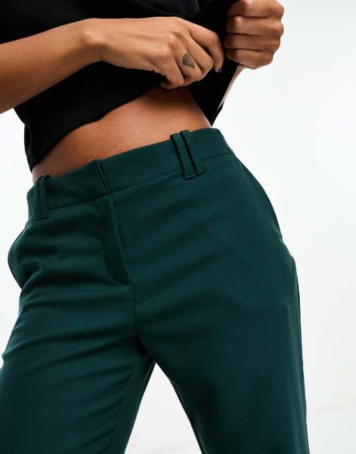 Monki tailored trousers in dark green