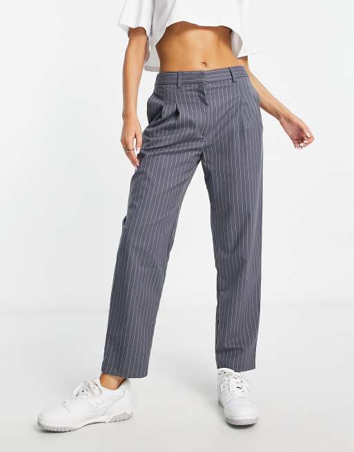 MonkI tailored trousers in grey pinstripe