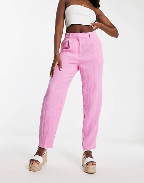 Monki tailored trousers in pink