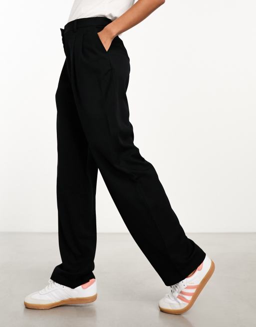 Tapered wide hot sale leg trousers