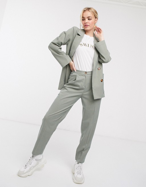 Monki tapered trousers in green