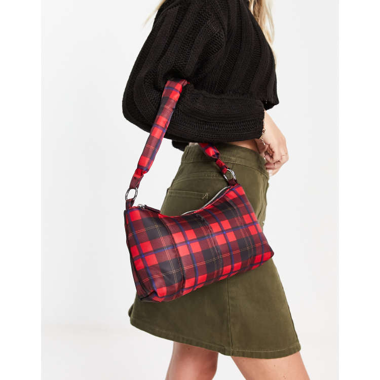 Vintage Plaid Print Crossbody Bag, Retro Shoulder Hobo Bag