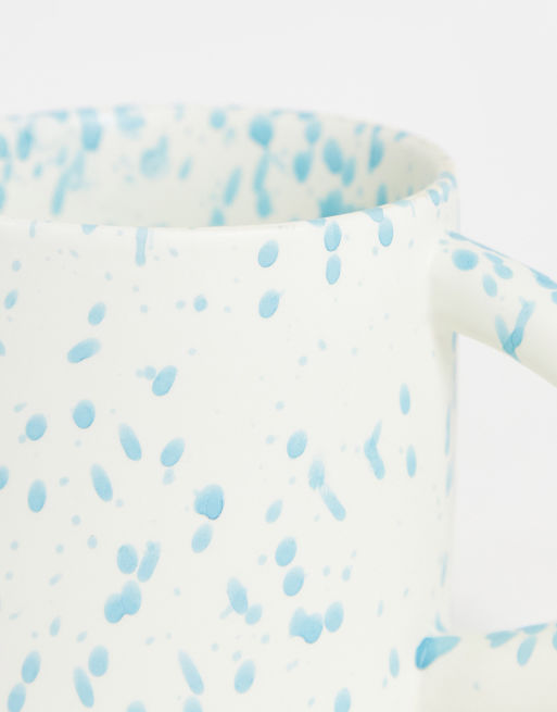 Monki - Tazza color crema con stampa blu a schizzi, 2 di 4