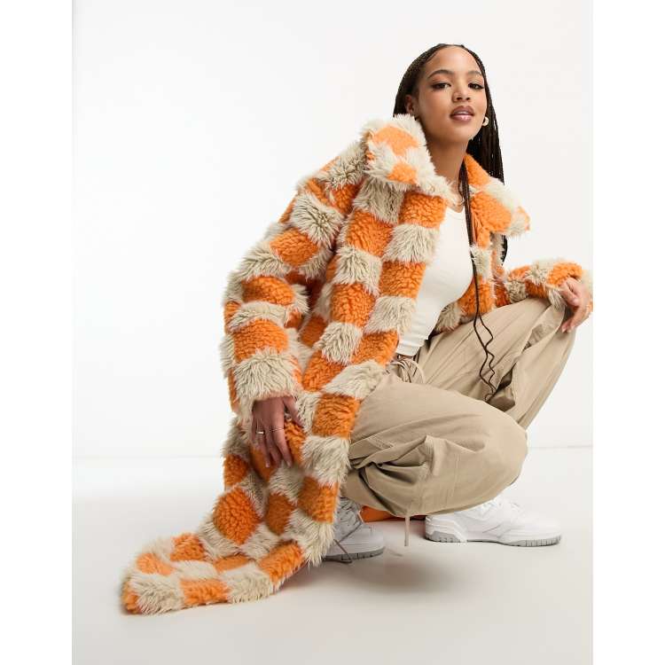 Orange store teddy coat