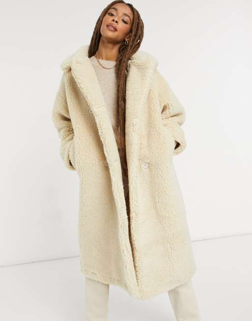 Off white shearling outlet coat