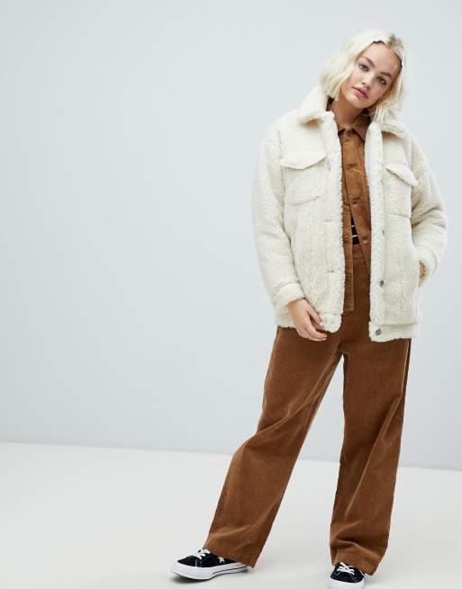 Monki teddy sale trucker jacket